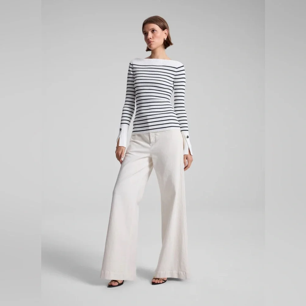 A.L.C $395 Anya Striped Knit Top - Picture 4 of 6